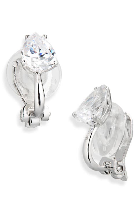 Modern Love Cubic Zirconia Clip-On Earrings