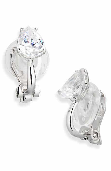 Modern Love Cubic Zirconia Clip-On Earrings