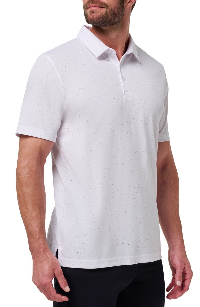 TravisMathew Special Trip Ditsy Cotton Blend Polo, Alternate, color, White