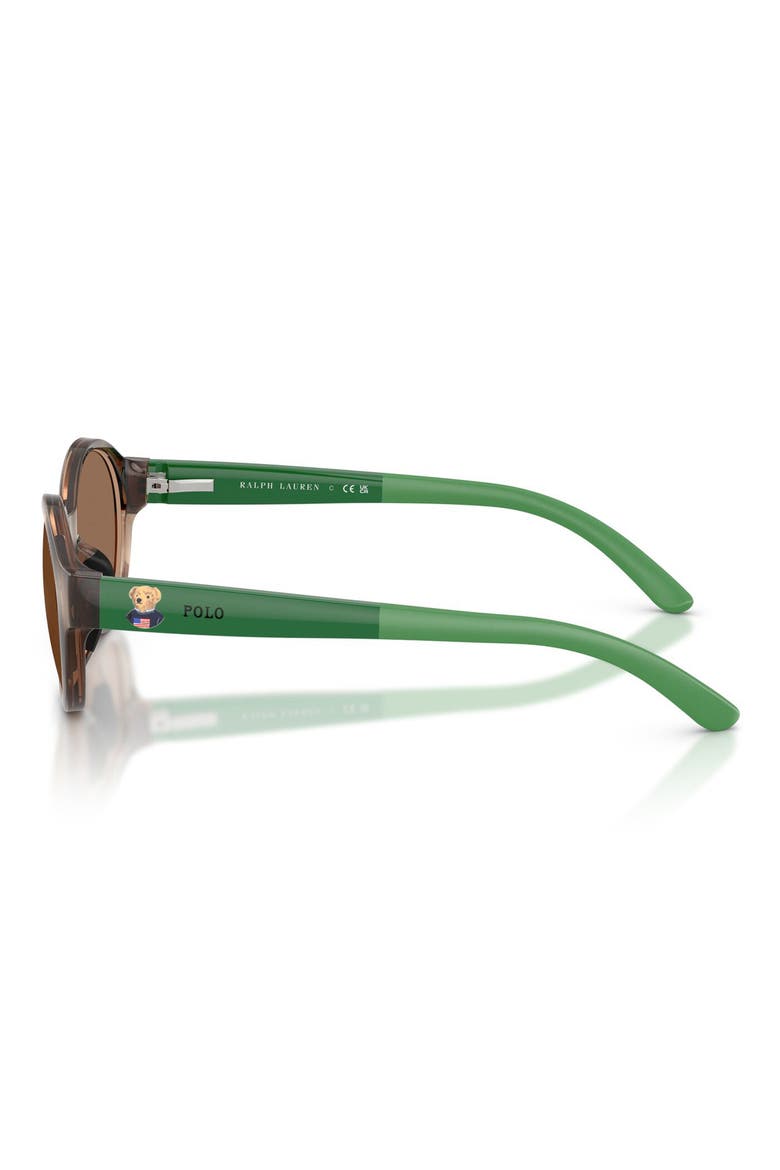 Kids 45mm Round Sunglasses, Alternate, color, SHINY DARK HAVANA / DARK BROWN