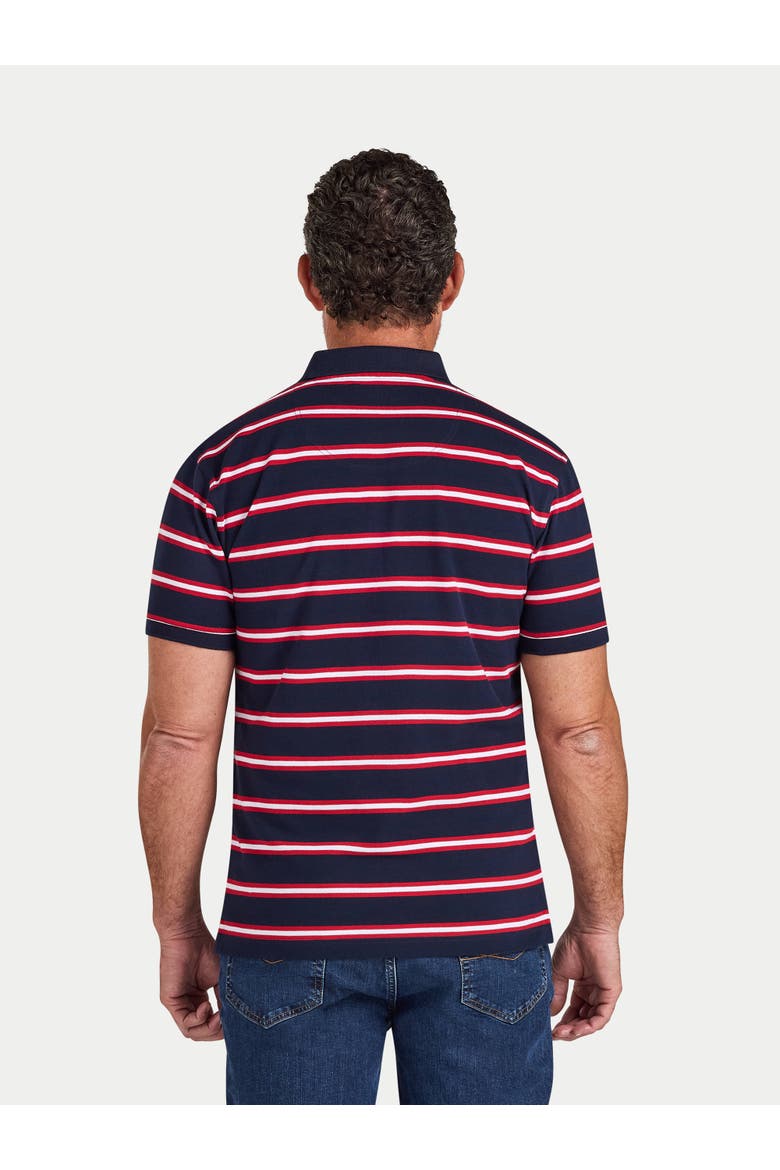 Triple Stripe Pique Polo Shirt, Alternate, color, Red