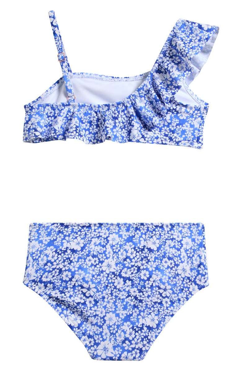 Raisins Kids' Floral Ruffle Two-Piece Swimsuit, Alternate, color, Aquarius