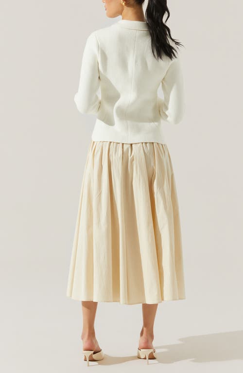 Astr The Label Sefina Cotton Blend Sweater Blazer In White