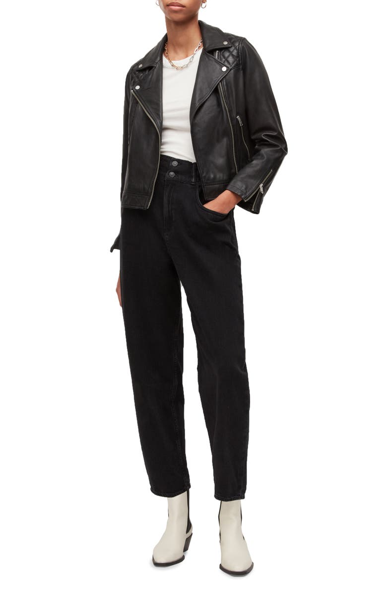 AllSaints Caden Leather Biker Jacket, Alternate, color, 