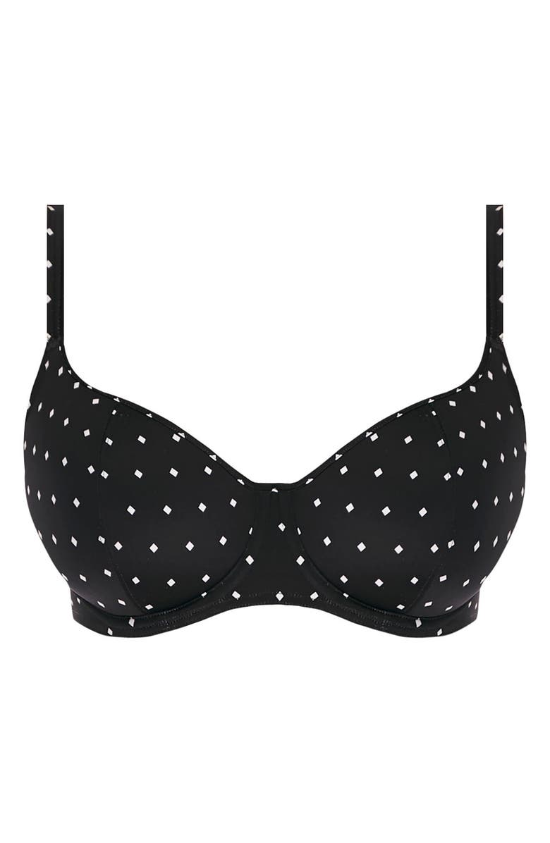 Freya Jewel Cove Underwire Sweetheart Padded Bikini Top, Alternate, color, Black