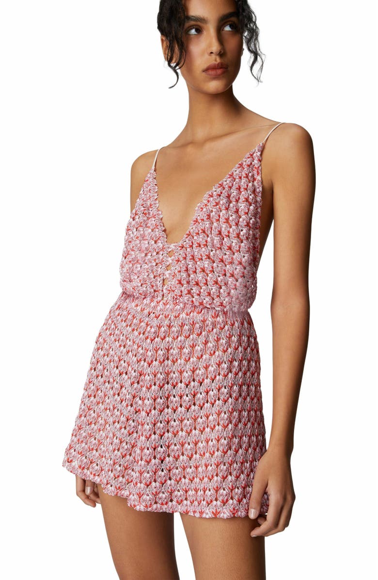 Missoni Short Jumpsuit In Lace With Open Back, Alternate, color, 