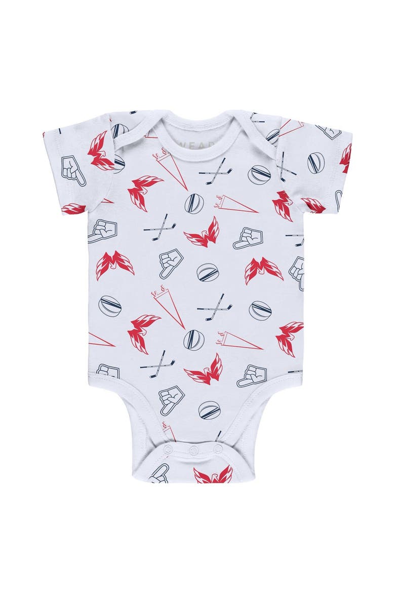 Newborn & Infant WEAR by Erin Andrews Gray/White/Red Washington Capitals Three-Piece Turn Me Around Bodysuit & Pants Set, Alternate, color, Gray