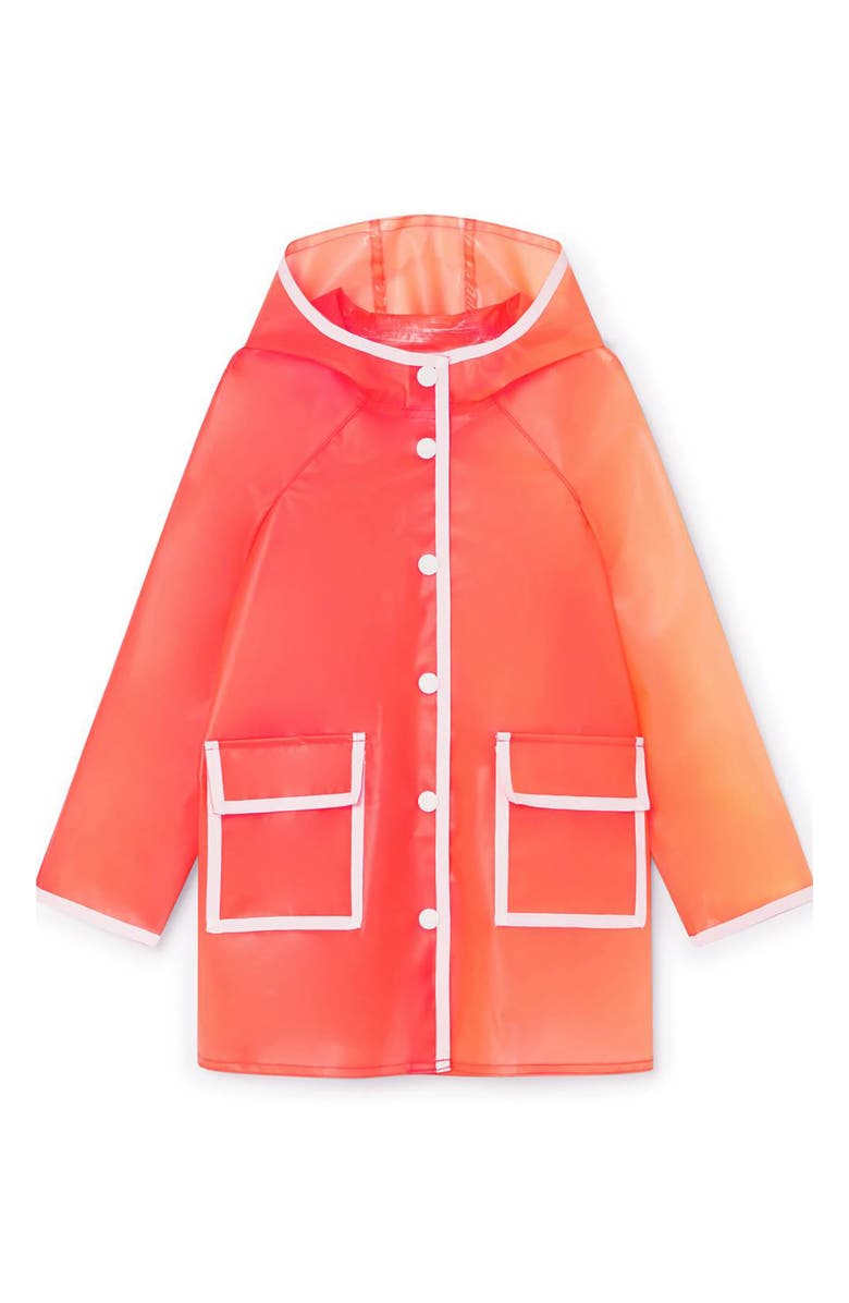 Bonpoint Kids' Lumiere Contrast Trim Hooded Raincoat, Alternate, color, 