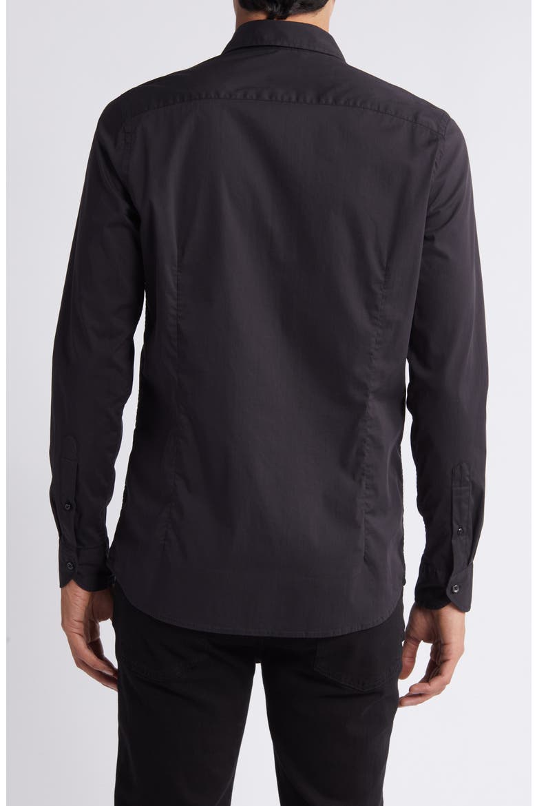 Slim Fit Stretch Poplin Button-Up Shirt, Alternate, color, BLACK