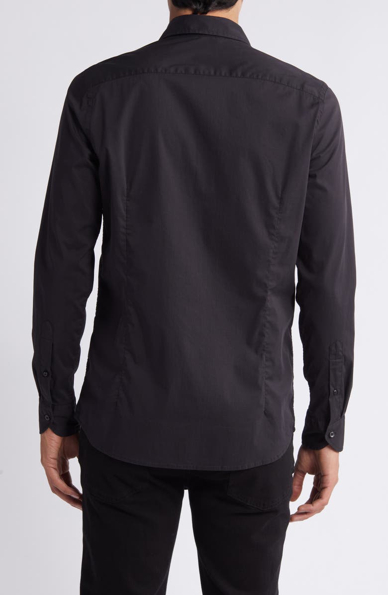 7 For All Mankind Slim Fit Stretch Poplin Button-Up Shirt, Alternate, color, Black