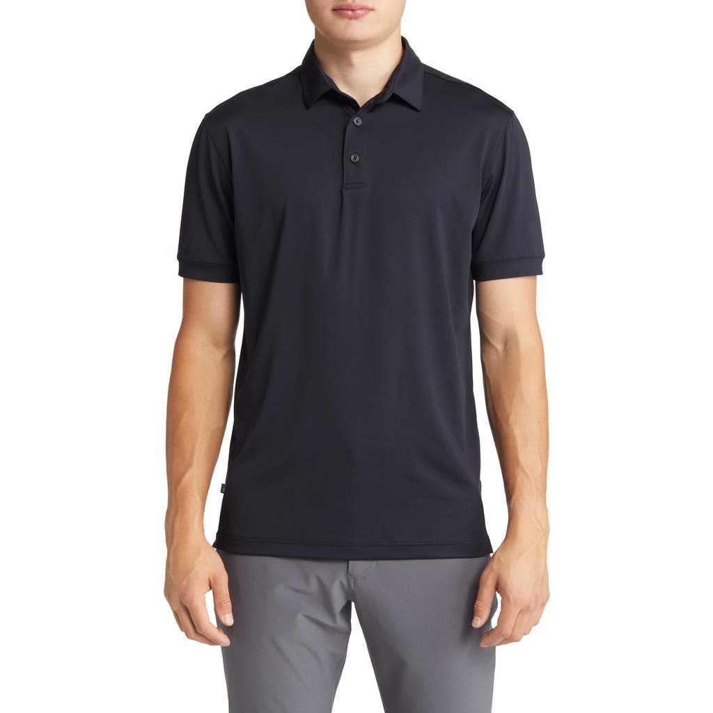 Mizzen + Main Versa Solid Performance Golf Polo In Black
