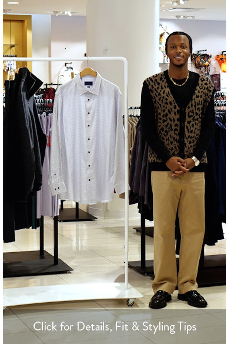 Trim Fit Textured Twill Check Dress Shirt video
