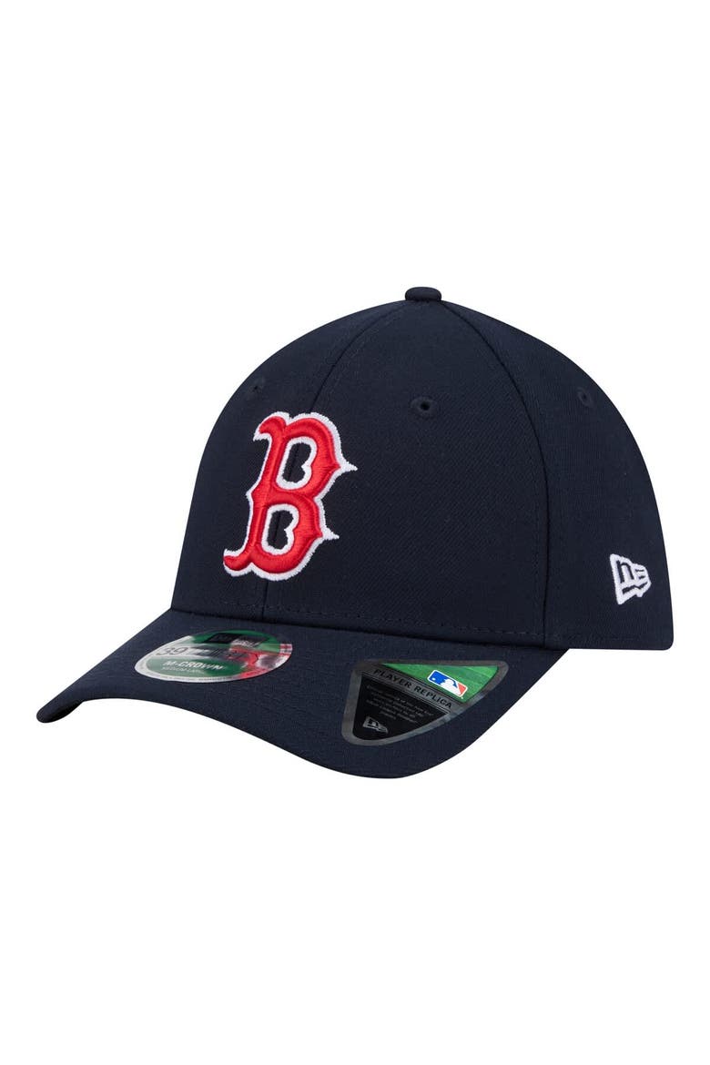 Men's New Era  Navy Boston Red Sox Player Replica 39THIRTY M-Crown Flex Hat, Main, color, Navy