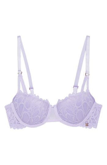Savage X Fenty Savage Not Sorry Lightly Lined Lace Balconette Bra In Purple