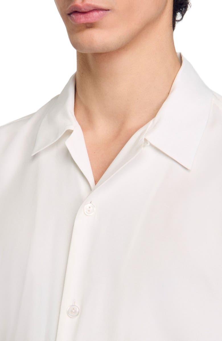 SANDRO Shark collar shirt, Alternate, color, Optic White