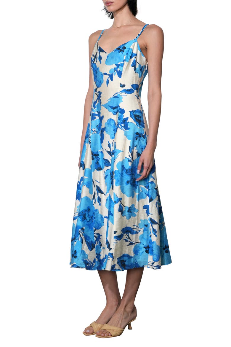 Lucille Midi Dress, Alternate, color, ELECTRIC BLUE