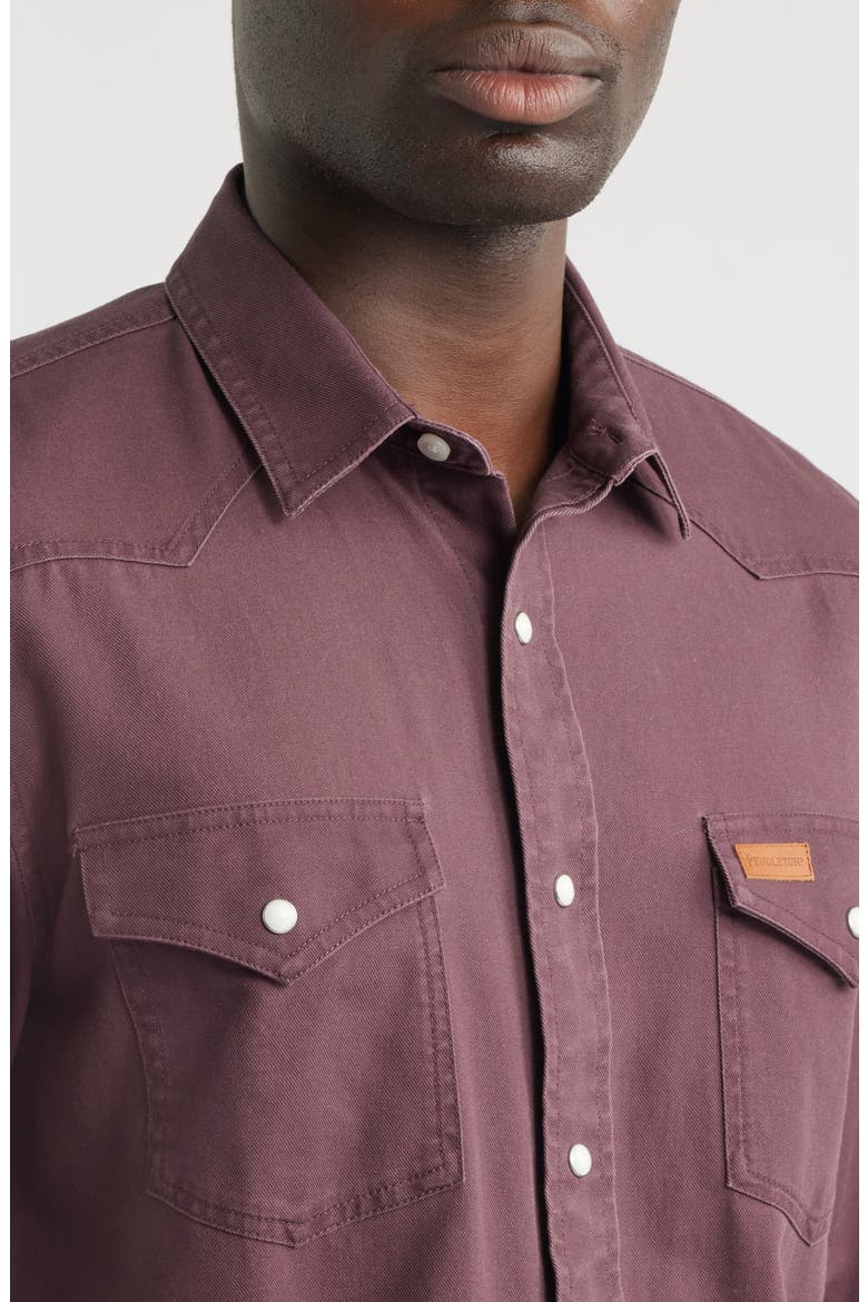 Dillon Cotton Twill Snap-Up Western Shirt, Alternate, color, WASHED BERRY