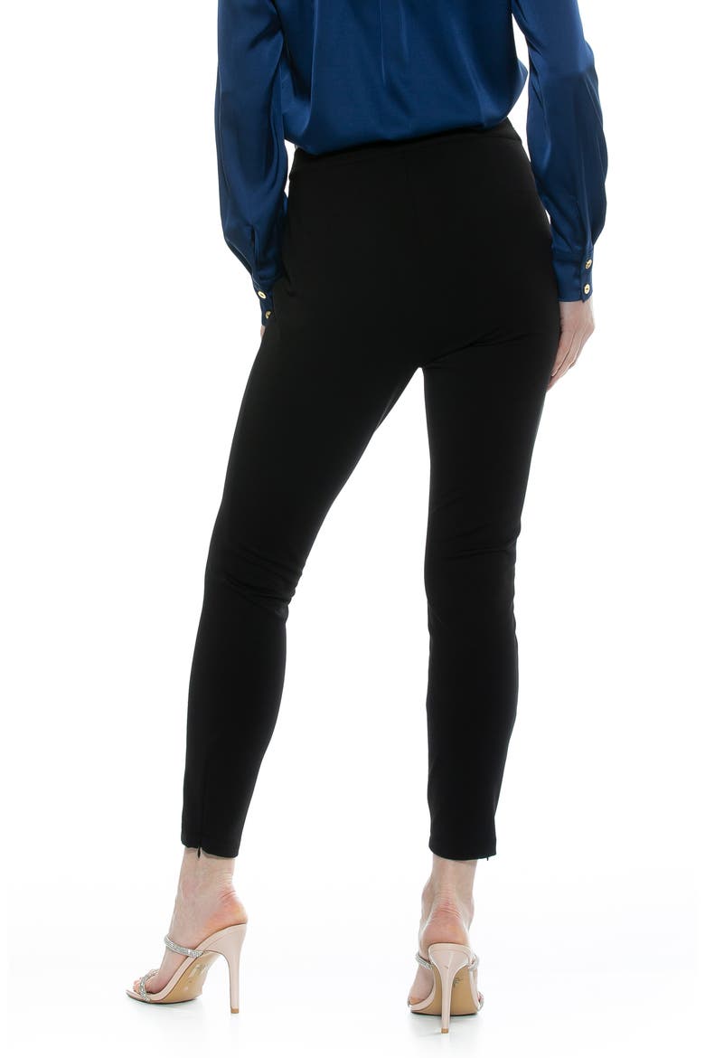Fiona Fitted Ponté Skinny Pants, Alternate, color, BLACK