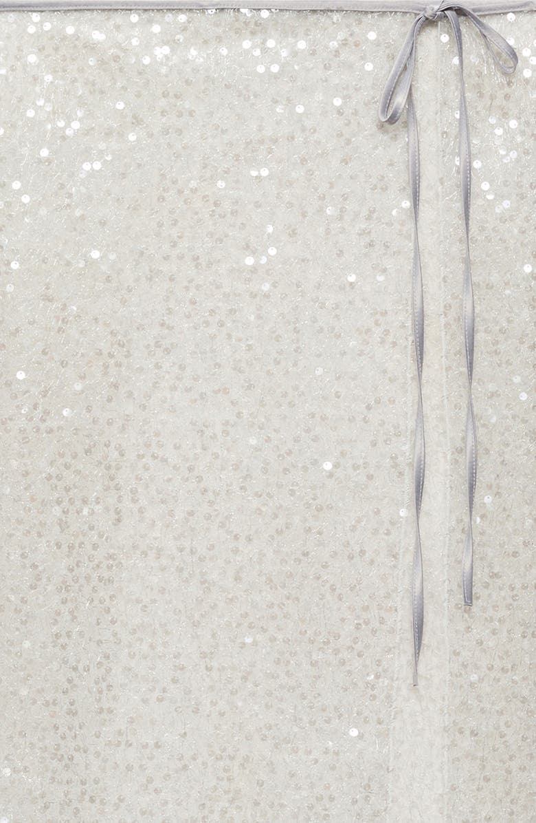 MANGO Sequin Beach Wrap Skirt, Main, color, Ice Grey