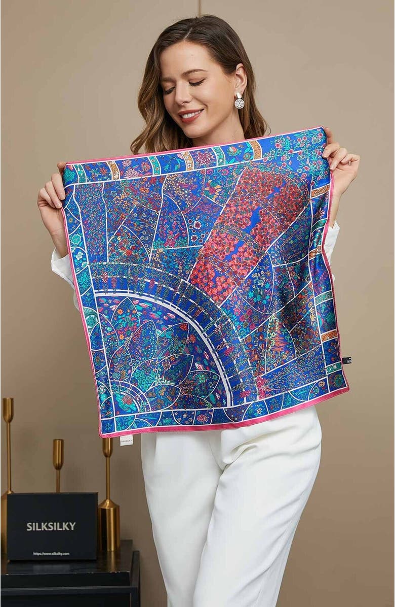 SILKSILKY 100% Mulberry Silk Scarf, Alternate, color, Multi