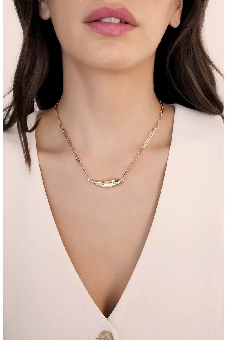 Metallic Flow Pendant Necklace, Alternate, color, GOLD