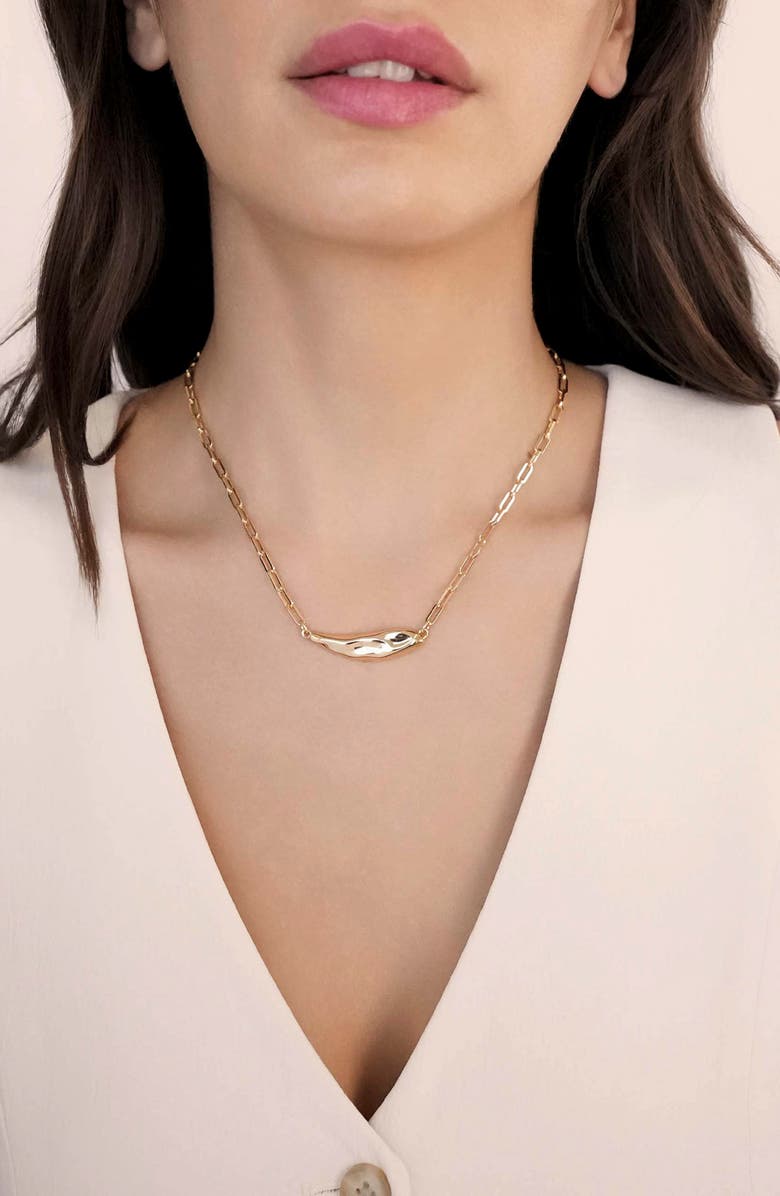Ettika Metallic Flow Pendant Necklace, Alternate, color, Gold