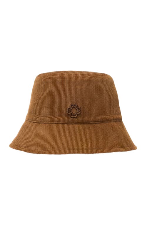 Maje Reversible Corduroy Bucket Hat In Burgundy