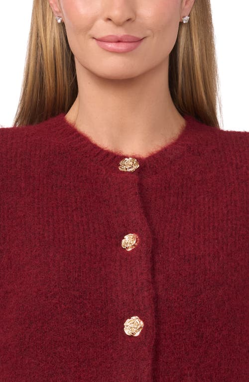 Ted Baker Fina Fuzzy Crewneck Cardigan In Red