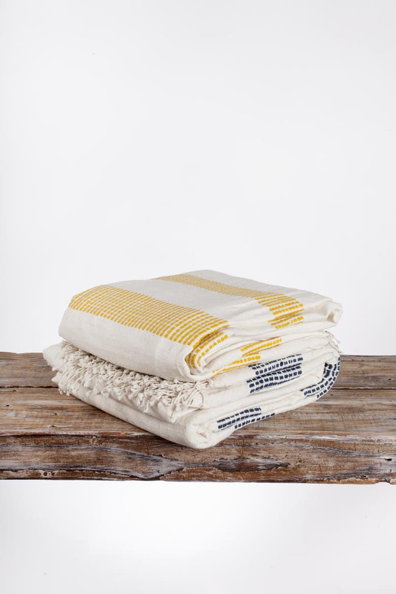 3 Panel Dotted Cotton Blanket, Alternate, color, Navy