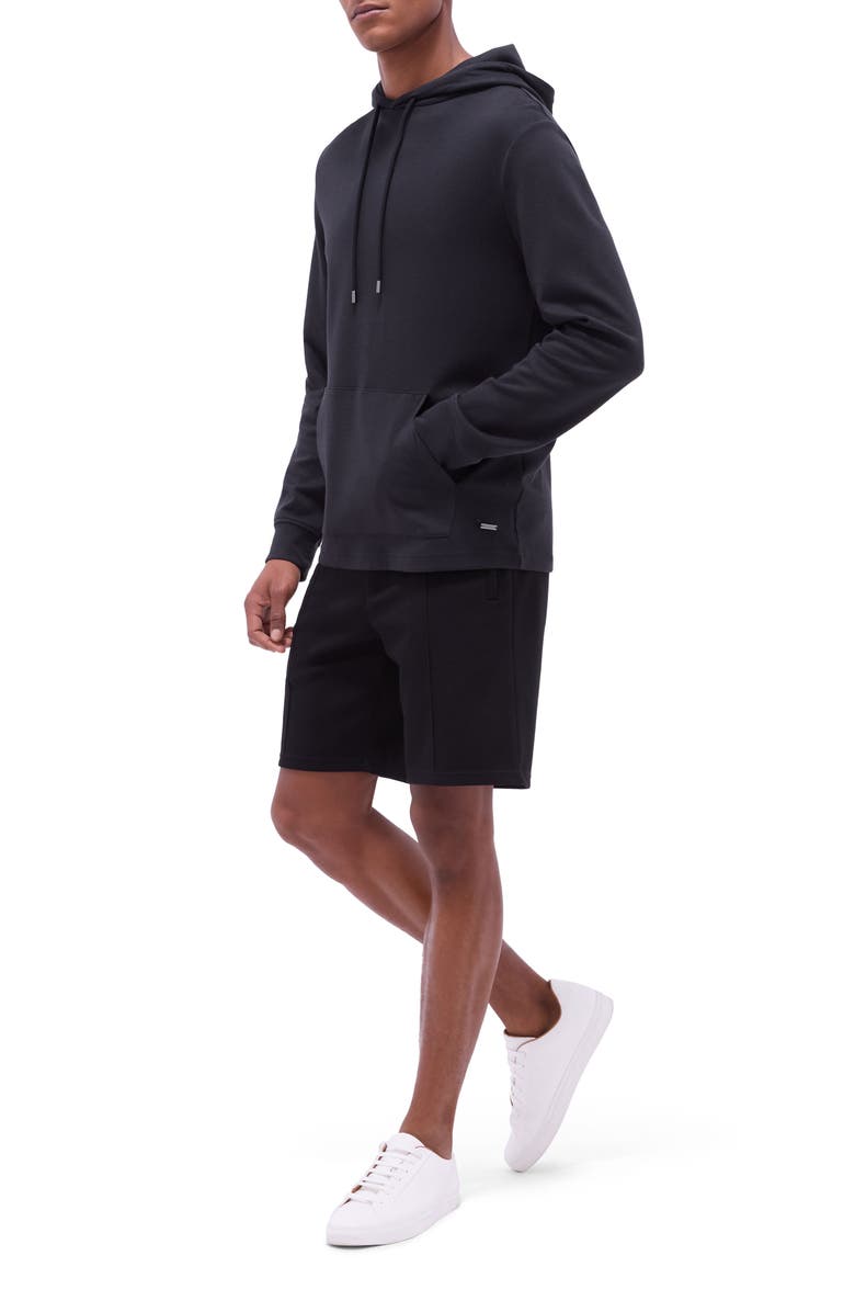 Bugatchi Cotton & Modal Blend Pullover Hoodie, Alternate, color, Black