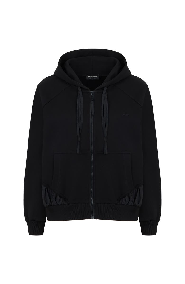 Nocturne Zipper-Front Oversized Hooded Sweatshirt, Alternate, color, 