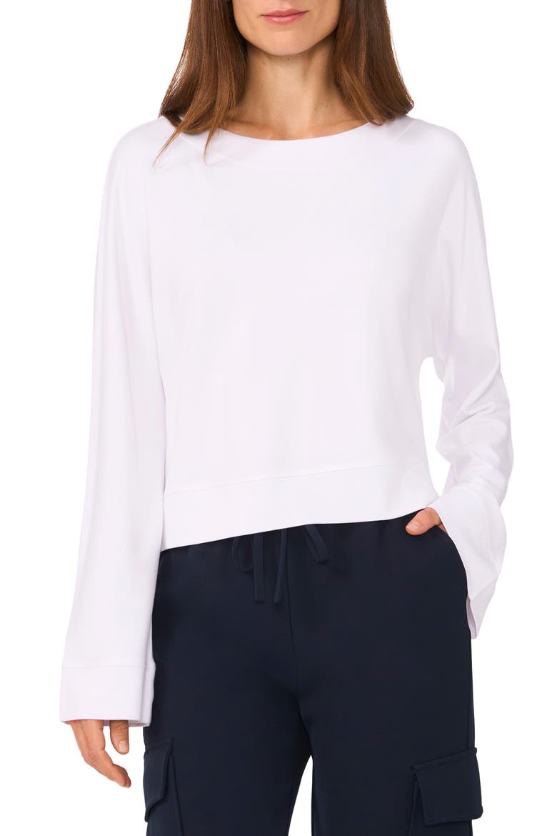 Dolman Sleeve Sweatshirt, Main, color, BRIGHT WHITE