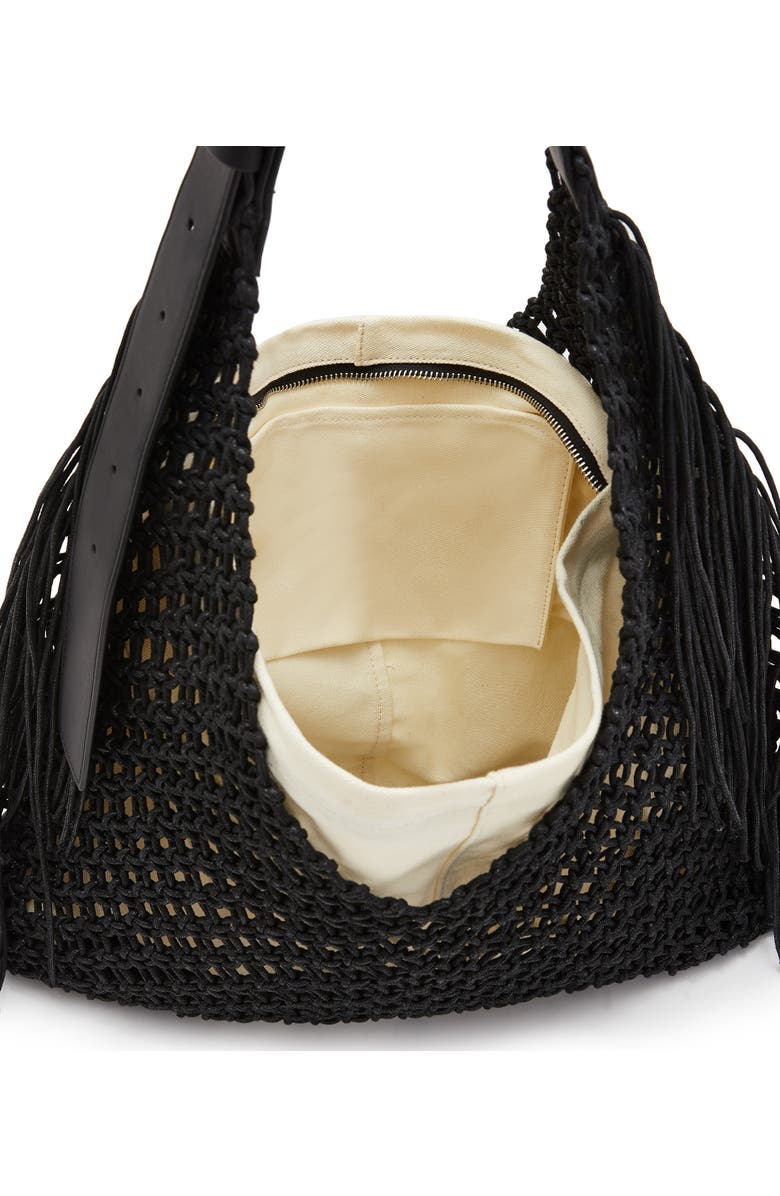 AllSaints Sabine Fringe Macramé Tote Bag, Alternate, color,