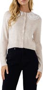 English Factory Eyelet Collar Cardigan