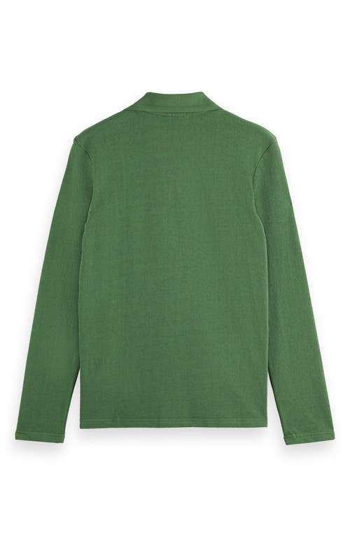 Scotch & Soda Men's Relaxed-fit Long-sleeve Pocket Polo Shirt In Sage Green