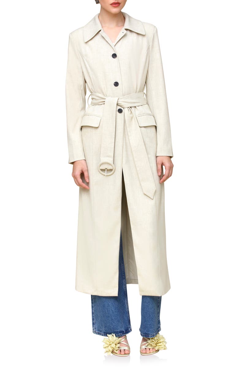 Avec Les Filles Cutaway Belted Coat, Main, color,