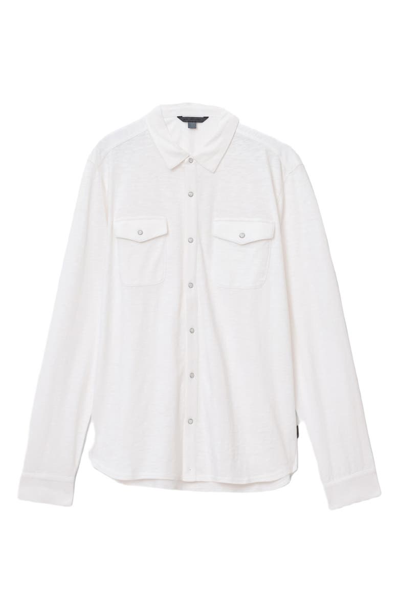 John Varvatos Arvon Knit Western Snap-Up Shirt, Alternate, color, White