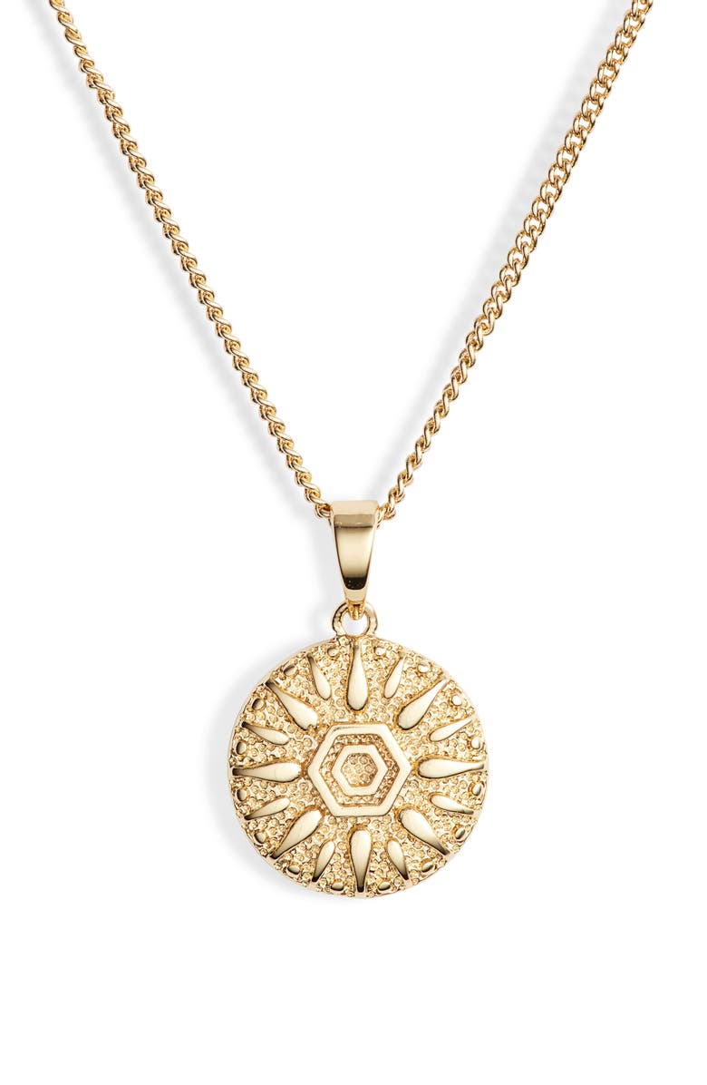 Sterling Forever Sun Disk Pendant Necklace, Main, color, 