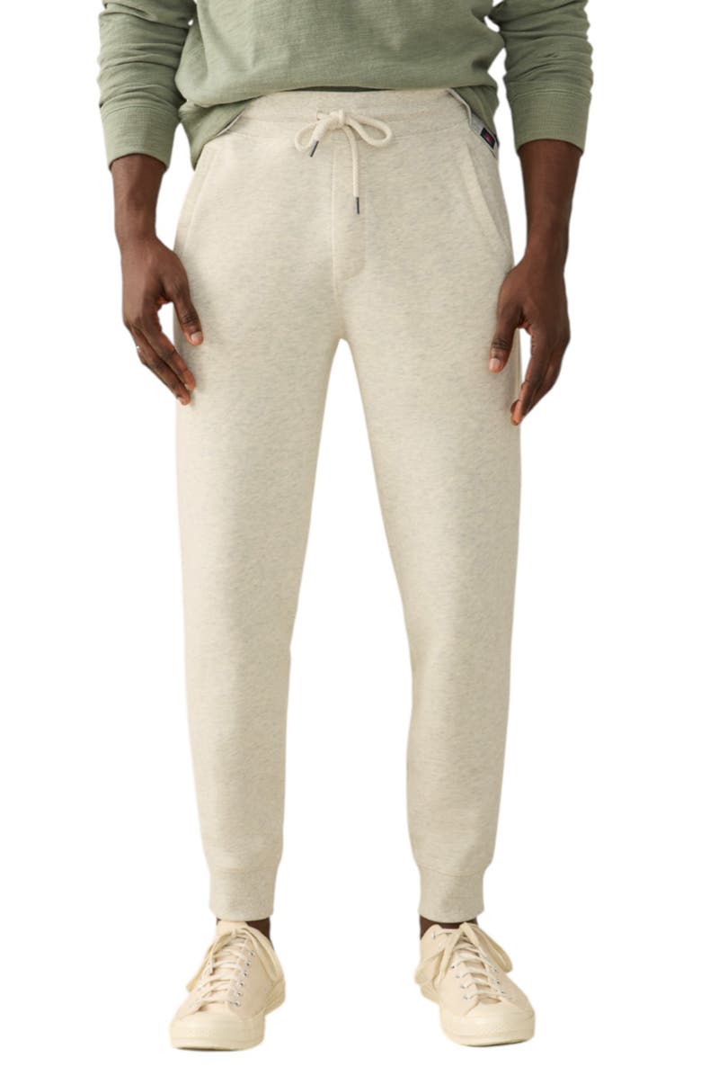 Faherty High Standard Organic Pima Cotton Blend Fleece Joggers, Main, color, Antique Ivory Heather