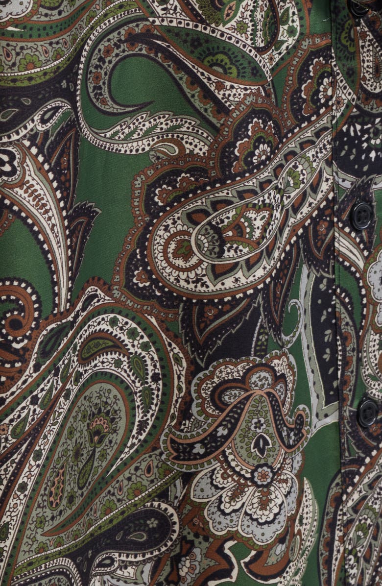 Julia Jordan Paisley Long Sleeve Maxi Shirtdress, Alternate, color, Green Multi