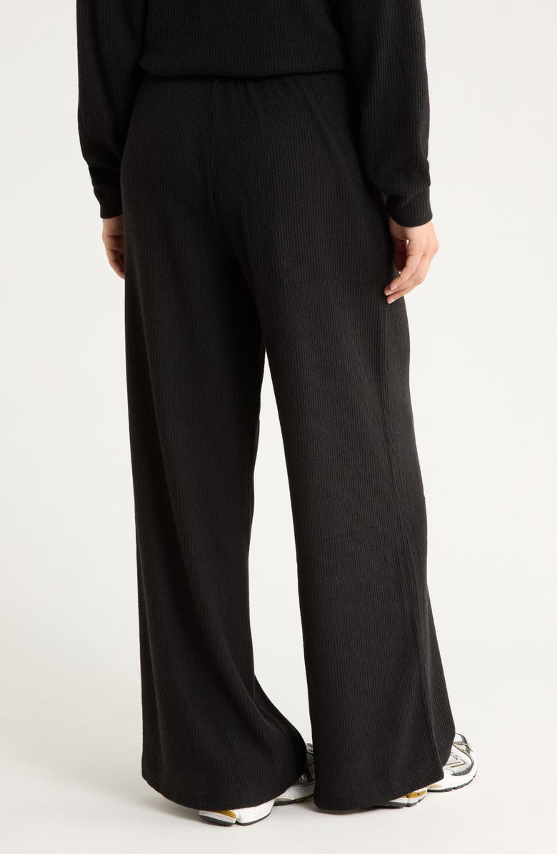 X by Gottex Rib Wide Leg Pants, Alternate, color, Black