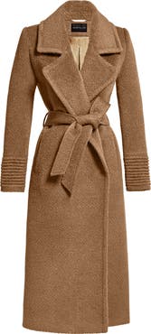 SENTALER Bouclé Wool & Alpaca Blend Wrap Coat