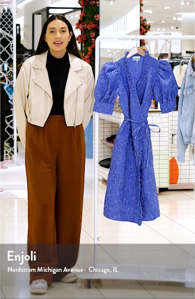 Ruffle 3D Jacquard Wrap Dress, sales video thumbnail