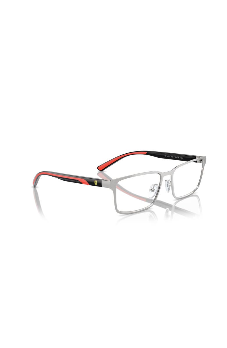 Scuderia Ferrari 56mm Rectangle optical glasses, Alternate, color, Silver