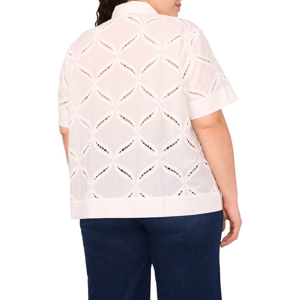Halogenr Halogen(r) Ladder Stitch Accent Cotton Button-up Shirt