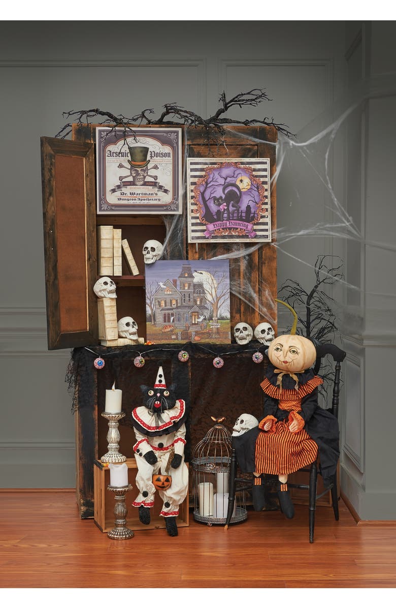 Gallerie II Halloween Amala Pumpkin Harvest Large Folk Art Doll Figurine 45" Joe Spencer Gathered Traditions Collectible, Alternate, color, Black