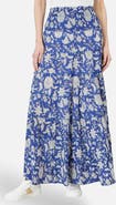 Yumi Floral Cotton Tiered Maxi Skirt