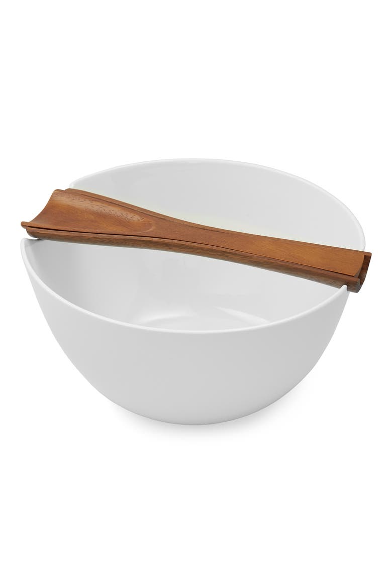Quatro Salad Bowl with Servers, Main, color, ACACIA/ BONE