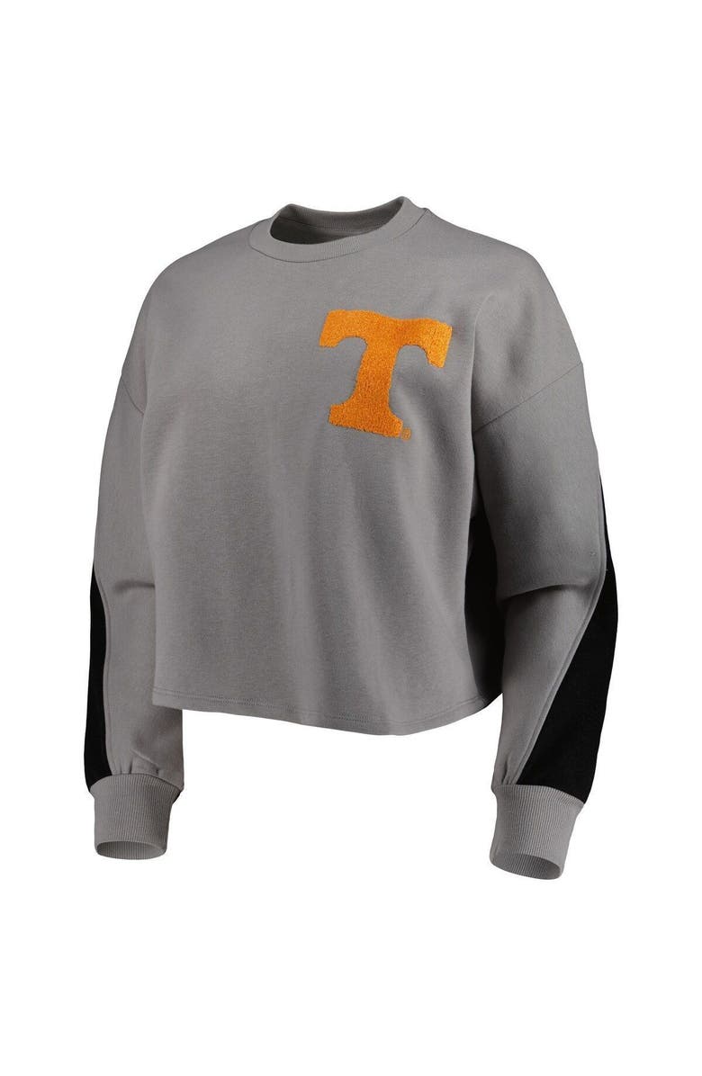GAMEDAY COUTURE Women's Gameday Couture Gray Tennessee Volunteers Back To Reality Colorblock Pullover Sweatshirt, Alternate, color,