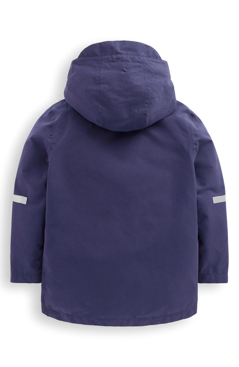 Mini Boden Kids' Waterproof Fisherman's Hooded Raincoat, Alternate, color, College Navy